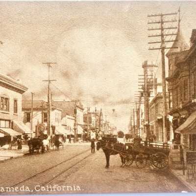 View of Park Street, looking north past Central Ave, Ca. 1909