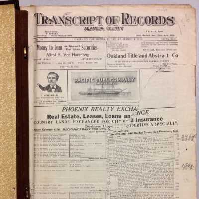 Boegle Transcript of Records, 1909