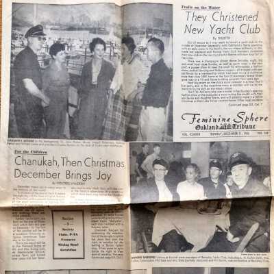 Clipping about christening of Encinal Yacht Club, 1960