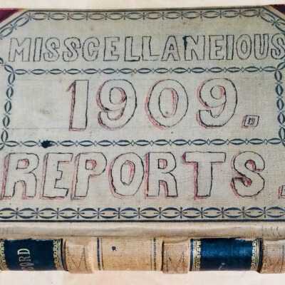 Police Department Misscellaneius Reports Ledger, 1909