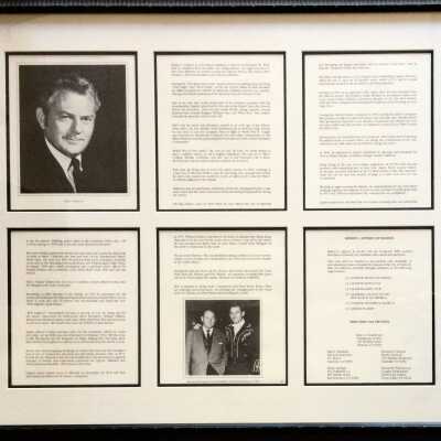 Framed Biographical information about Robert L. Lippert Jr., 1950-1990