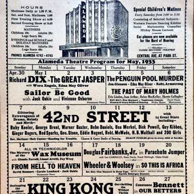 Flyer coming attractions, Alameda Theatre, 1933
