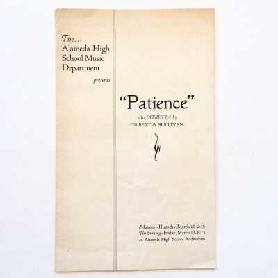 Program for Alameda High School Music Department presentation, c. 1930s