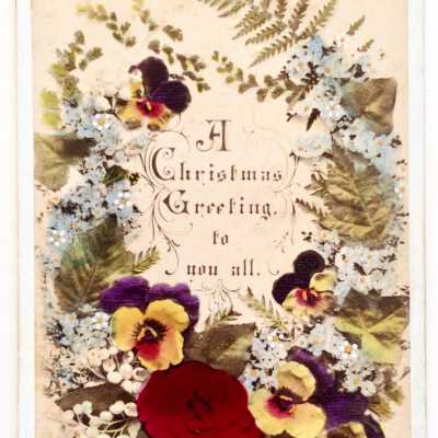 Greeting card with hand-colored photo by william Luks, London, c. 1880s