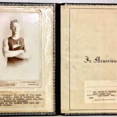 In Memoriam booklet of Dr. David Greenleaf Jr., with photo by Arnold, 1903