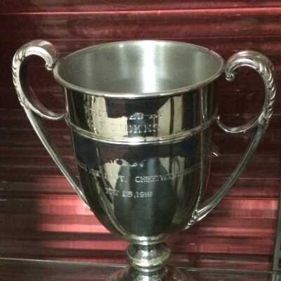Trophy won by Fire Dept. Chief W.T. Steinmetz, 1919
