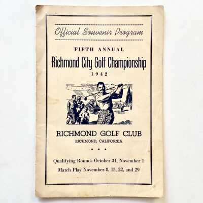 Program for Richmond City Golf Championship with Eddie Fry, 1942
