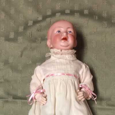 Hertel & Schwab 142 Bisque head character baby doll, c. 1910