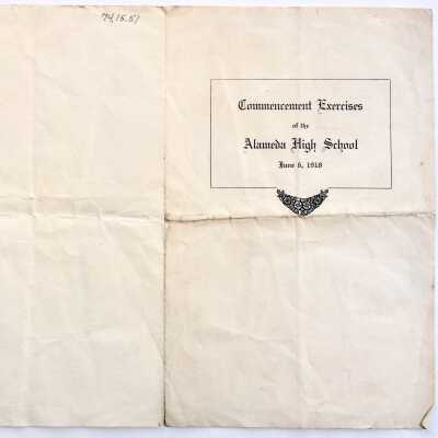 Program Graduation Alameda High School, 1918
