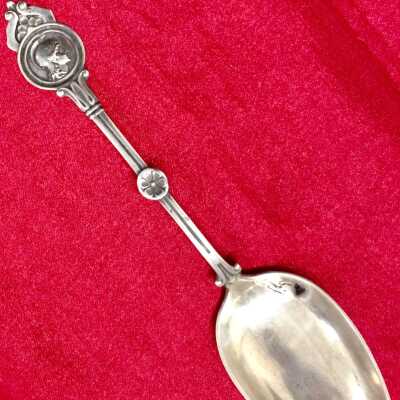 Renaissance revival coin silver spoon by C. H. Hain & Co, c. 1880