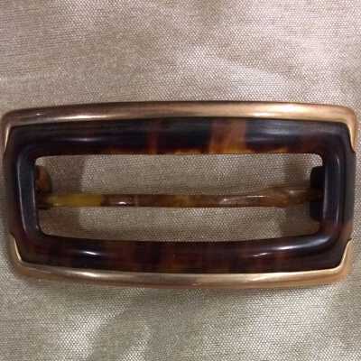 Tortoise shell hair barette with gold trim, early 1900s
