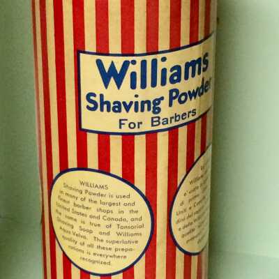 Can of Williams Shaving Powder from Frank's Barber Shop