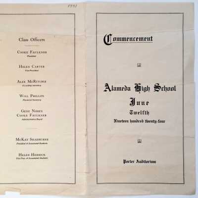 Program Commencement Exercises, Alameda High School, June 1924
