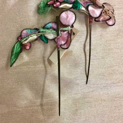 Chinese Hair ornaments with flowers and butterfly,1920
