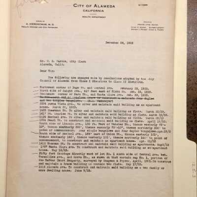 Summary list of 1923 single-family to multi-unit Classification changes