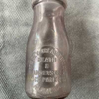 Jersey Creamery Co. Milk Bottle from the Alameda Dump, Ca. 1920