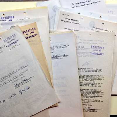 Documents relating to the Fire Department, 1952-1956