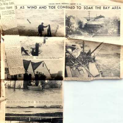 Clipping about flooding as a result of a gale storm, 1941