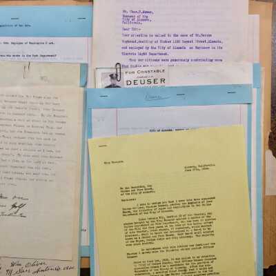 Folder with papers about charges against City Employees, 1918