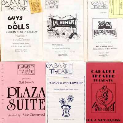 Programs for Cabaret Theatre performances, 1983-1988