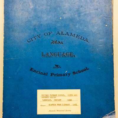'Language Encinal Primary Shool', folder with examples of work, 1888