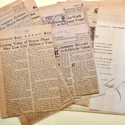 Folder about the Hetch Hetchy Hydroelectric Power Plant, 1926
