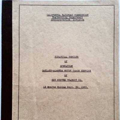 Report 'Financial Result of Operating Oakland-Alameda Motor Coach Services', 1929