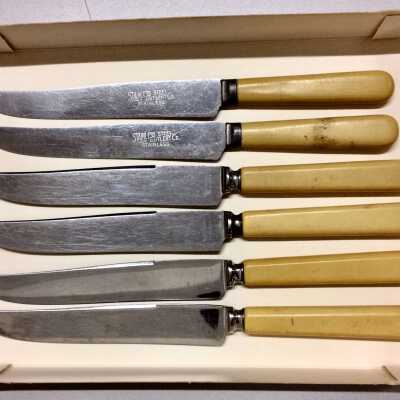 Set of 6 knives from George and Bertha Masters.