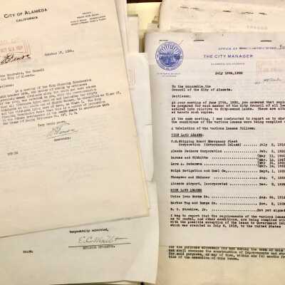 Folder with papers relating to leases of City lands, 1924-1930