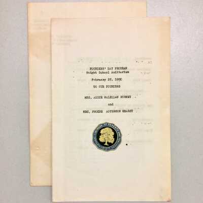 Founders Day program, Haight School, 1950