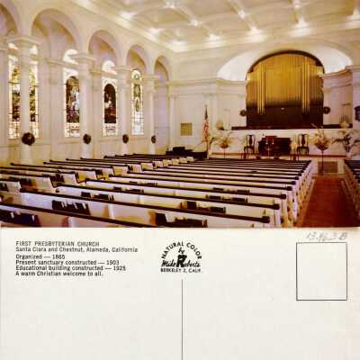 Postcards of interior of the Presbyterian Church, prior 2013