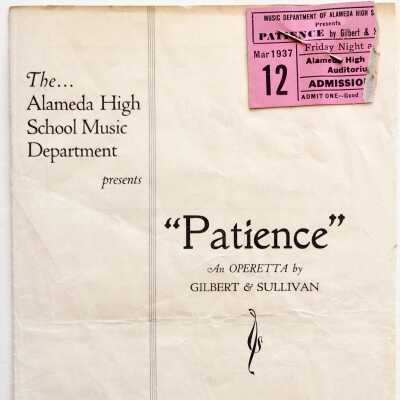 Program for Alameda High School Music Department Operetta, 1937