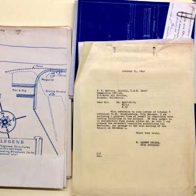 Folder with documents reflecting Naval Air Station plans, 1937-1941