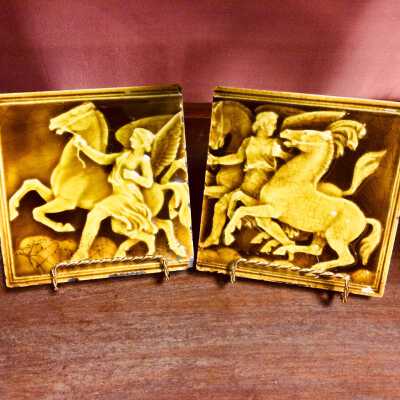Victorian fireplace tiles from 1023 Morton Street, 1889
