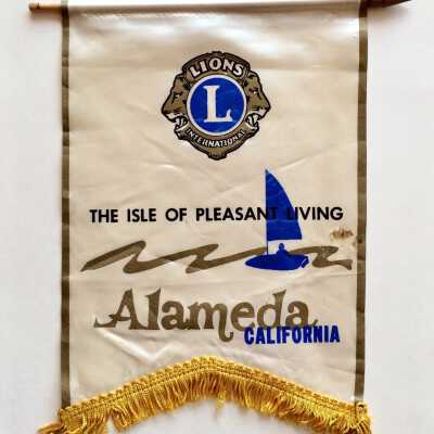 Banner of the Alameda Branch of the Lions Clubs, prior to 1996