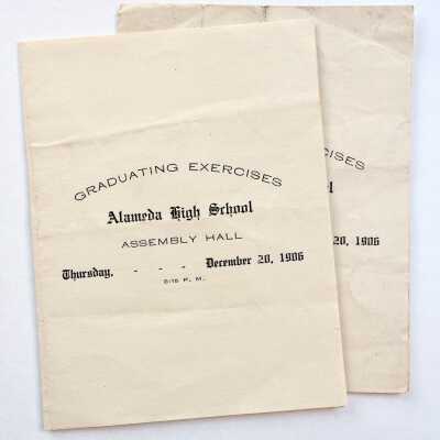 Program Graduating Exercises, Alameda High School, Dec. 1906