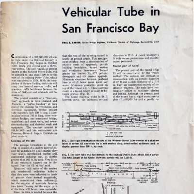 Report 'Vehicular tube in San Francisco Bay', by Paul E. Parker, 1960