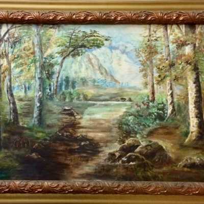 Oil painting, 'Autumn' by Rose Krueger, before 1945