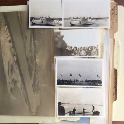 Photo and folders related to Alameda Airport, 1927-1937