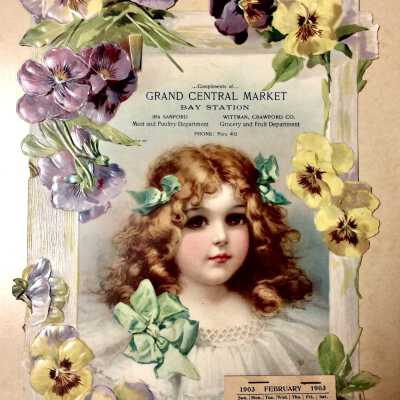 Grand Central Market Advertising Calendar, 1903