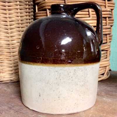 Stoneware whisky jug from the Haslett family home