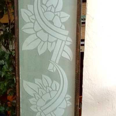 Frosted panel from the front door of the Alameda Theatre, 1931-1932