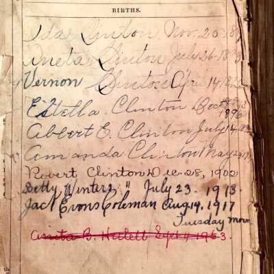 Births recorded in the center pages