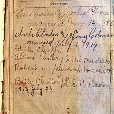 Marriages recorded in the center pages