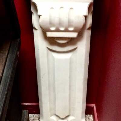 Decorative marble mantle section from 888 Laurel Street, c. 1880s