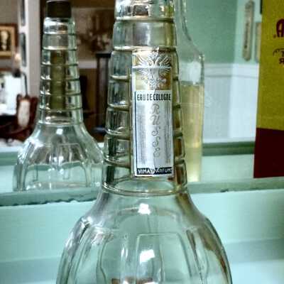 Clear Glass Eau De Cologne Bottle