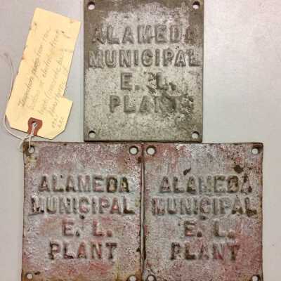 Plaques for Electric Light Standards installed in 1911