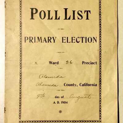 Poll List of the Primary Election, X Ward, 36th precinct, 1904