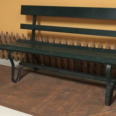 Green wooden park bench from the California Training Home for Girls, 1930s