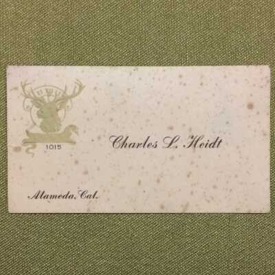 Calling card of Charles Heidt, Elk's Lodge, early 1900s